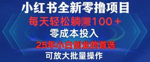 小红书全新纯零撸项目，只要有号就能玩，可放大批量操作，轻松日入100+【揭秘】-芒果云创