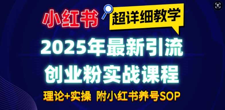 2025 小红书引流创业粉实战课【超详细】：小白 7 天轻松上手，月入 1W+-芒果云创