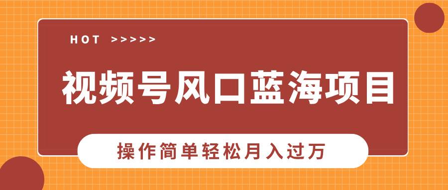 视频号风口蓝海项目，中老年人的流量密码，操作简单轻松月入过万-芒果云创