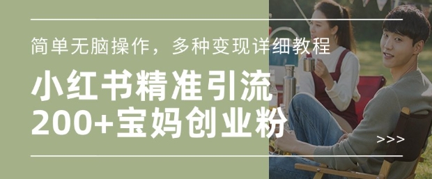 小红书混剪日引200+宝妈创业粉，简单无脑操作，多种变现详细教程-芒果云创