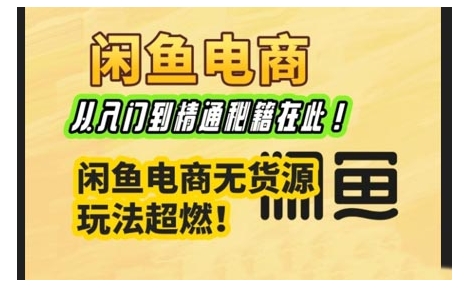 闲鱼电商实战课，从入门到精通秘籍在此，闲鱼电商无货源玩法超燃!-芒果云创
