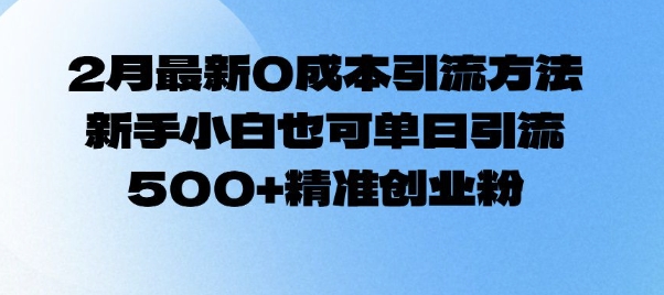 2月最新0成本引流方法，新手小白也可单日引流500+精准创业粉-芒果云创