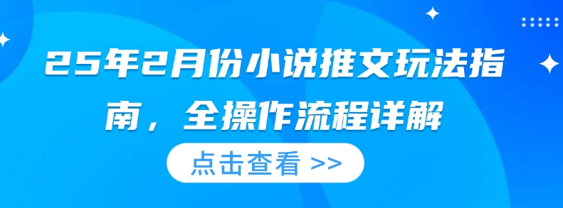 25年2月份小说推文玩法指南，全操作流程详解-芒果云创
