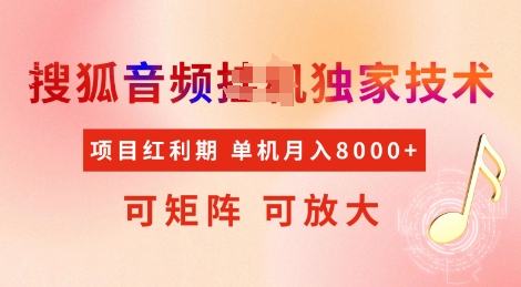 全网首发搜狐音频挂JI独家技术，项目红利期，可矩阵可放大，稳定月入8k【揭秘】-芒果云创