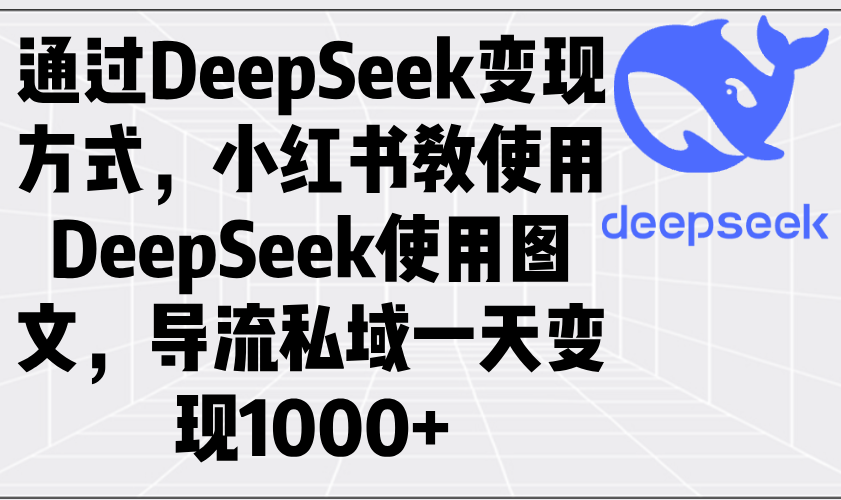 通过DeepSeek变现方式，小红书教使用DeepSeek图文，导流私域一天变现1000+-芒果云创