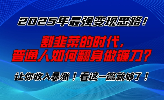 2025年最强变现思路，割韭菜的时代， 普通人如何翻身做镰刀？【揭秘】-芒果云创