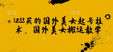 1288买的国外美女起号技术，国外美女搬运教学-芒果云创
