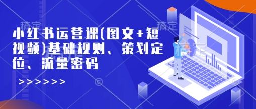 小红书运营课(图文+短视频)基础规则、策划定位、流量密码-芒果云创