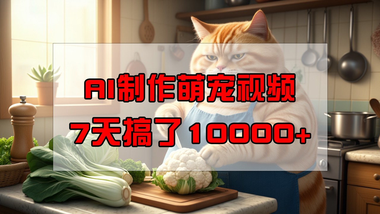 靠AI制作萌宠视频，7天搞了1万+，操作简单门槛低，有手机就行-芒果云创